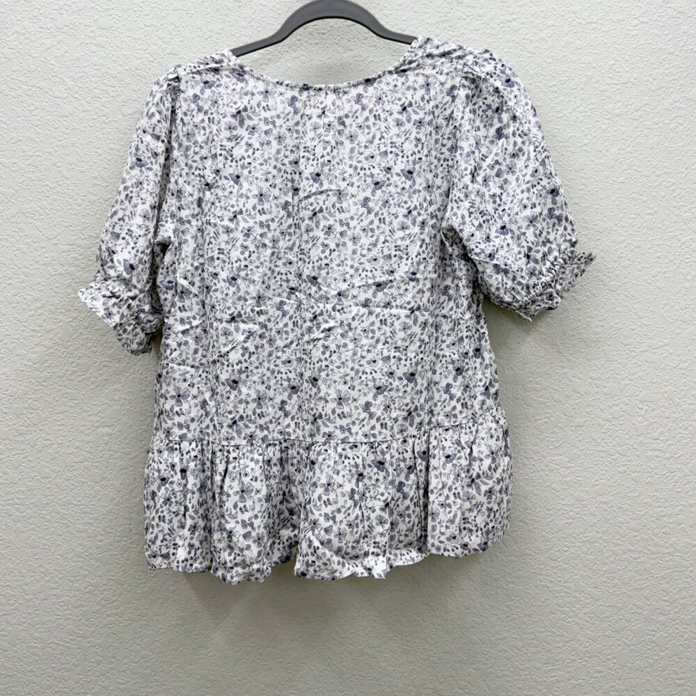 Rylee + Cru Floral Maddy Button Front Hi Lo Blouse Shirt Top Womens sz Large NEW - Picture 5 of 7